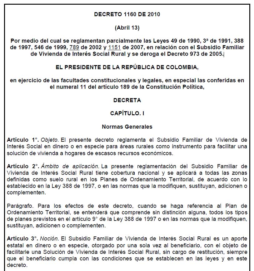 decreto1160 de 2010