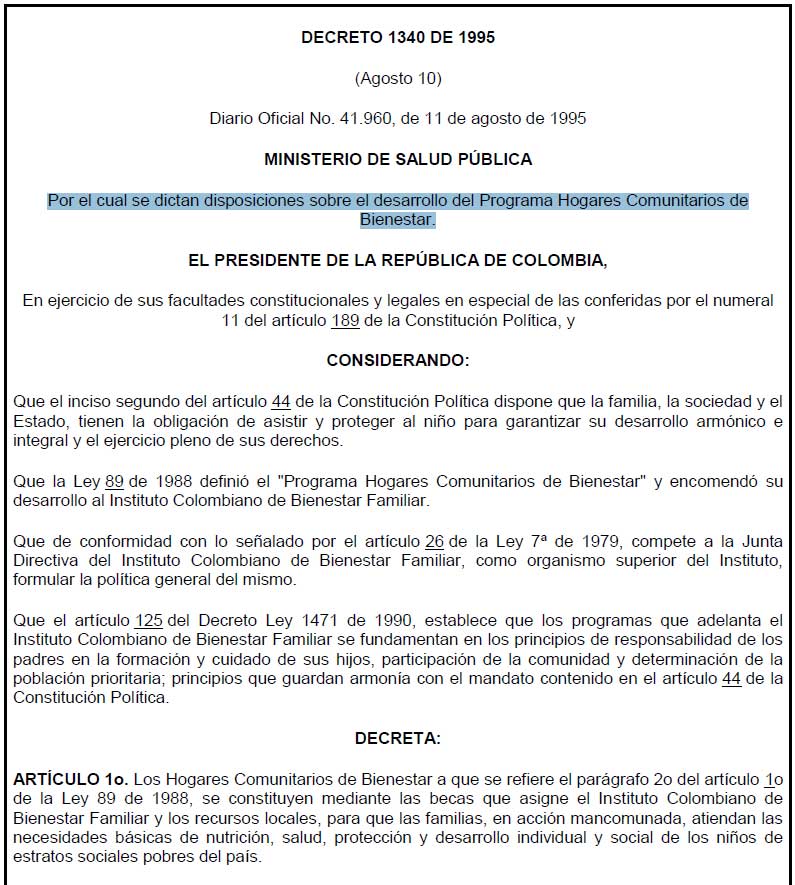 decreto1340 de 1995