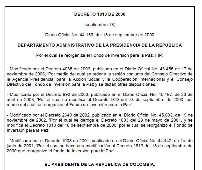 decreto 1813 2000