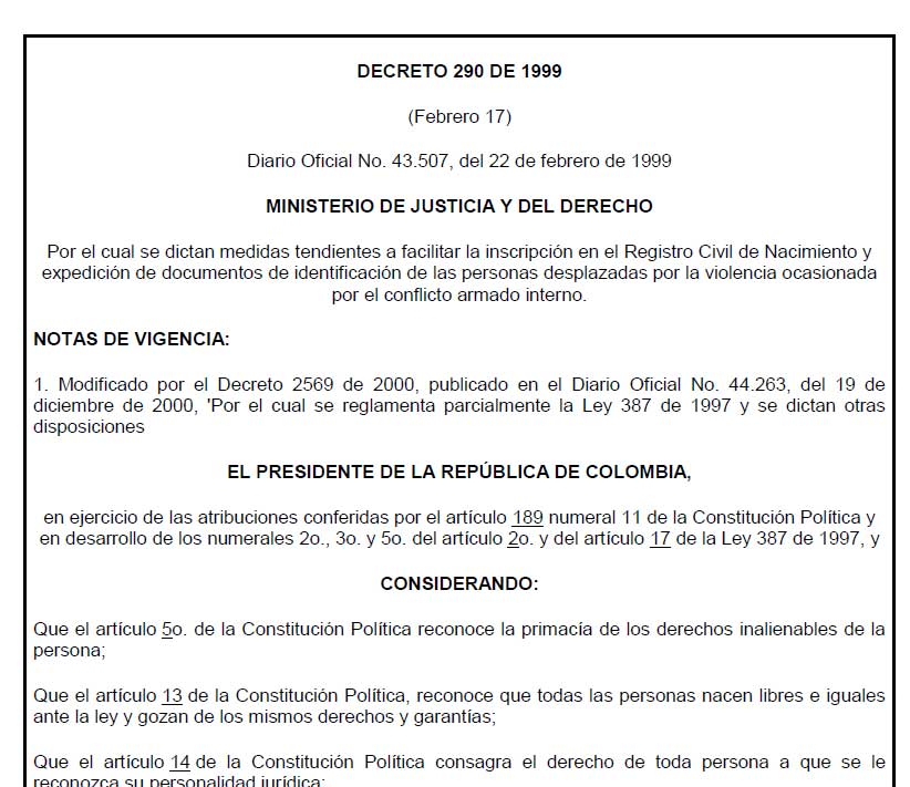 decreto 290 1999
