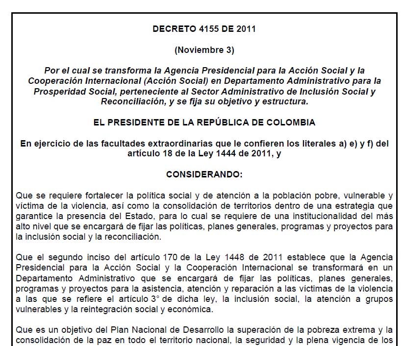 decreto 4155 2011