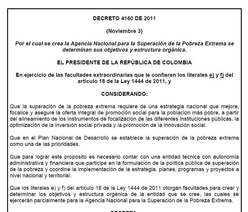 decreto 4160 2011