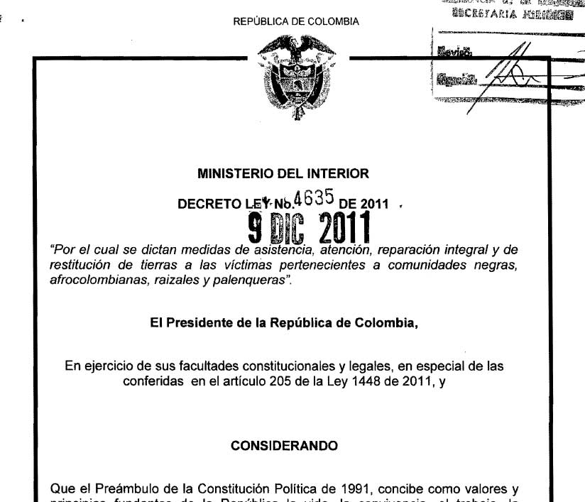 decreto 4635 2011