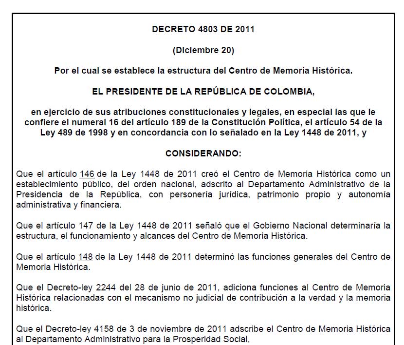 decreto 4803 2011