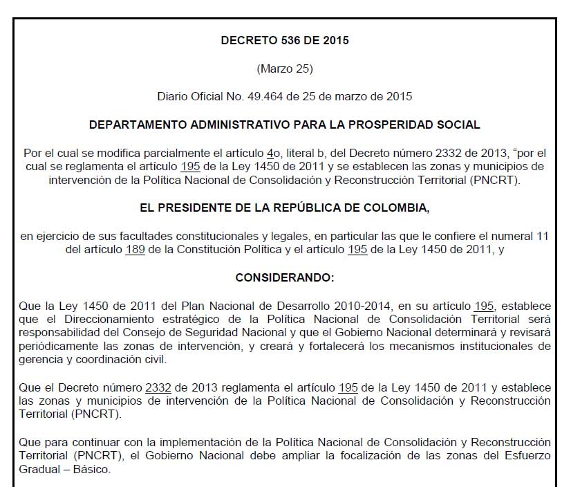 decreto 536 2015
