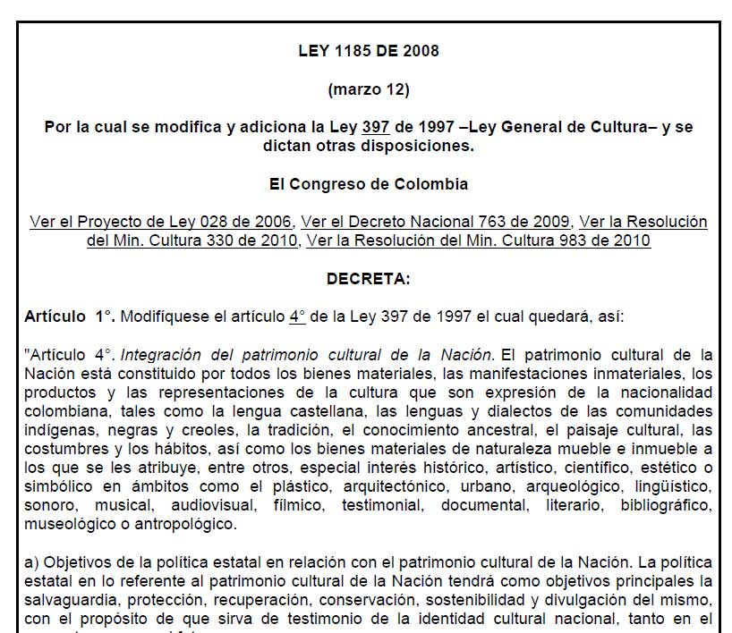 ley 1185 2008