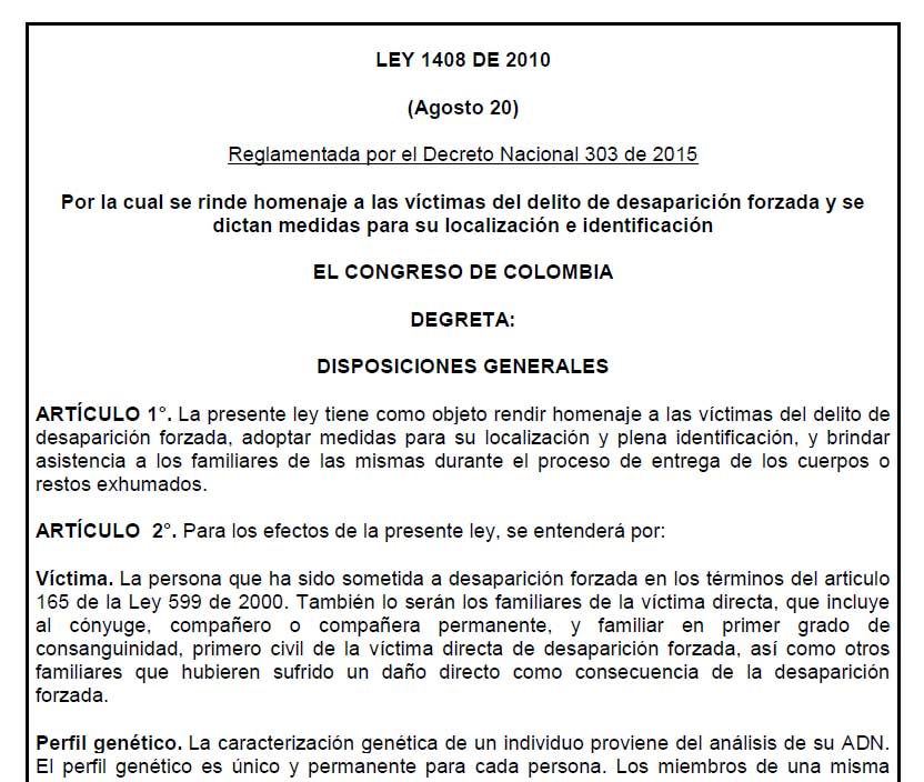 ley 1408 2010