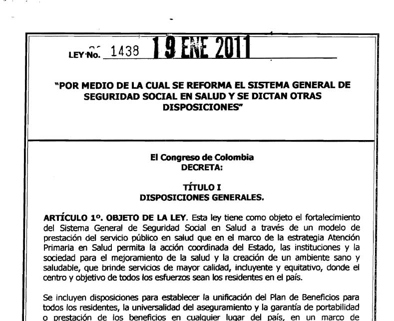 ley 1438 2011