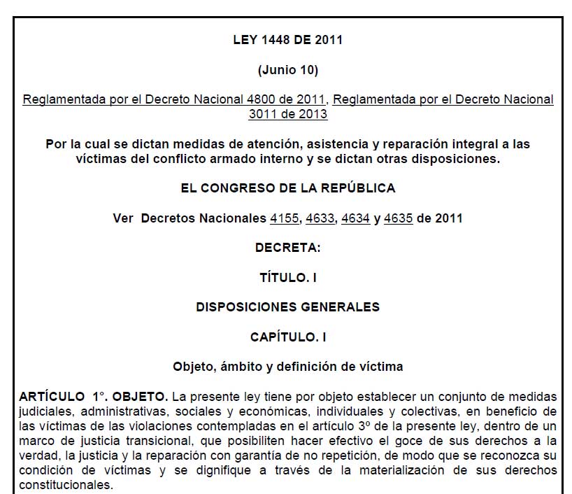 ley 1448 2011