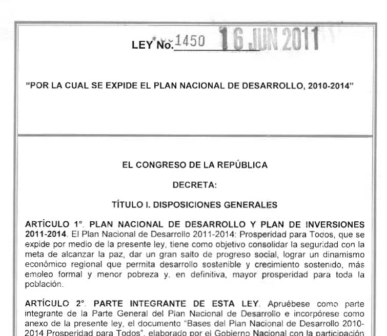 ley 1450 2011
