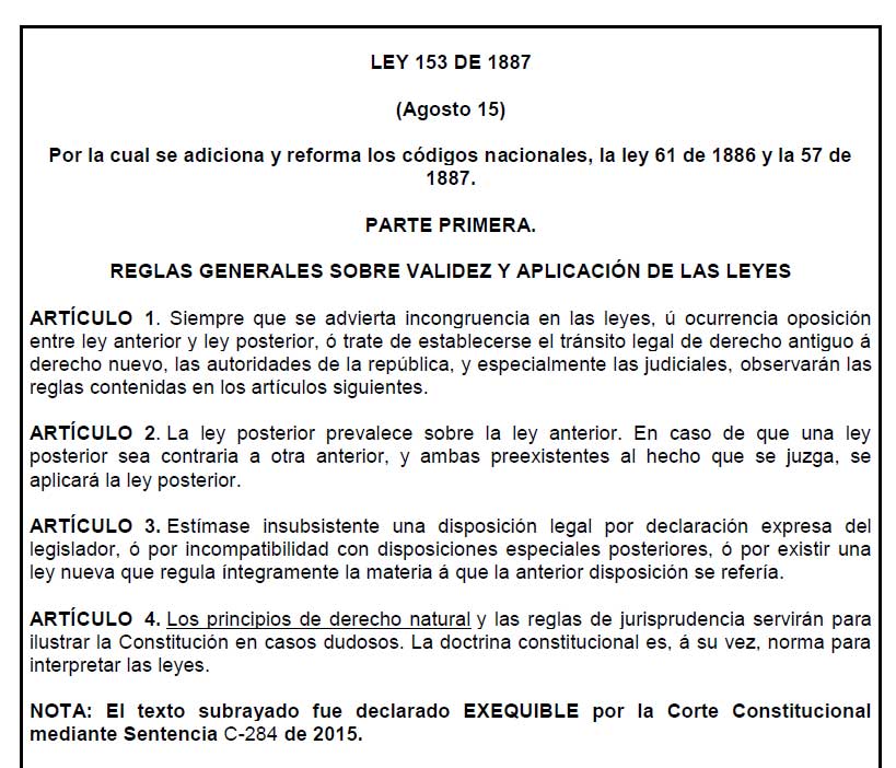 ley 153 1887