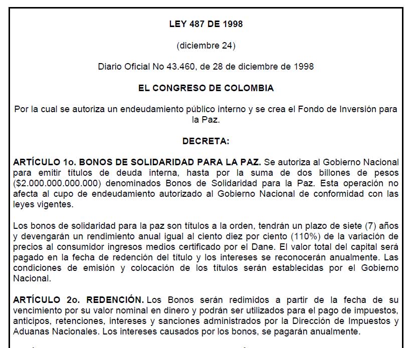 ley 487 1998