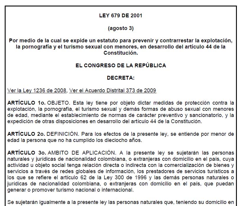 ley 679 2001