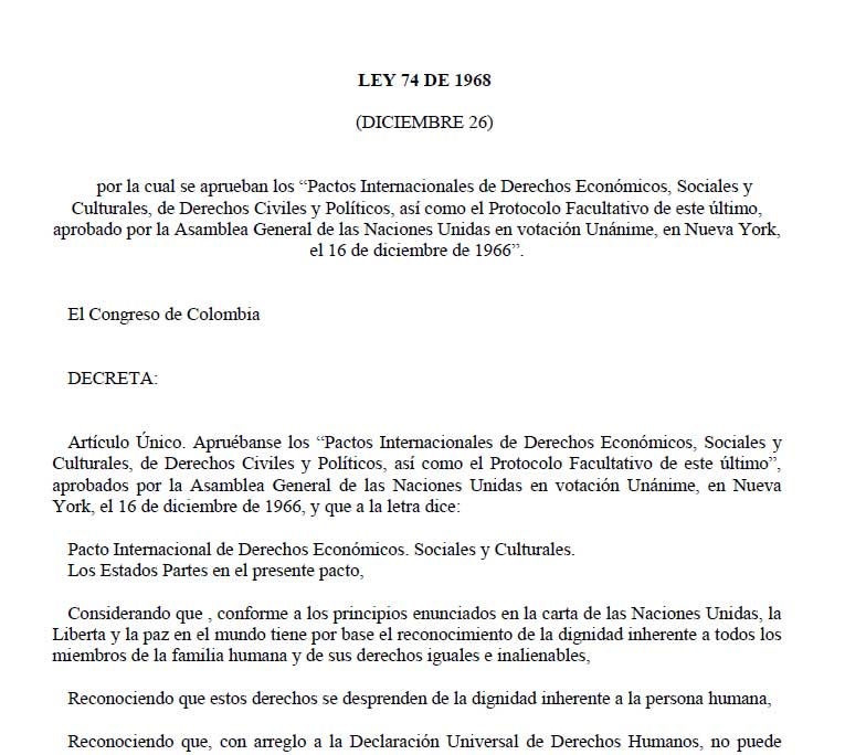 ley 74 1968