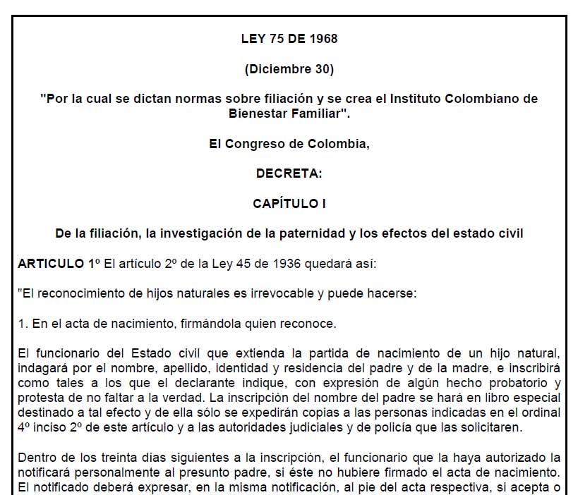 ley 75 1968