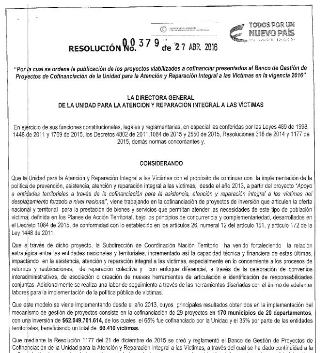 RESOLUCION 00379 DE 27 ABRIL 2016