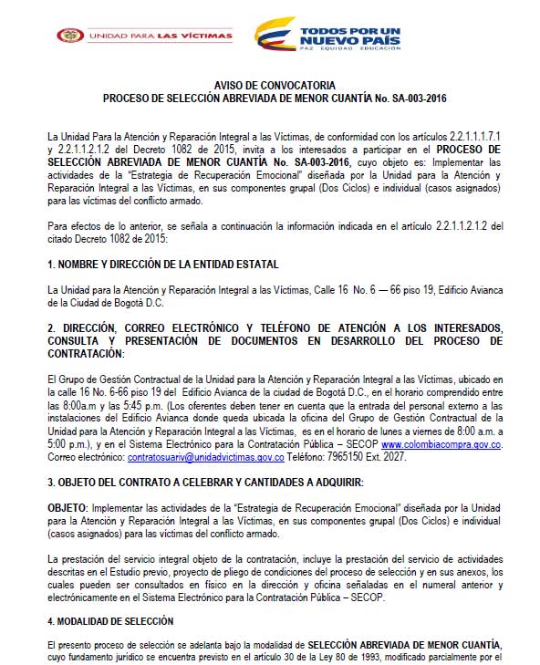 avisoconvocatoriaSA 003 2016
