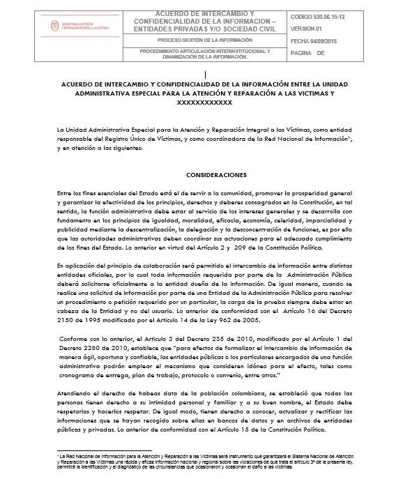 Acuerdo de Intercambio y Confidencialidad de la Informacion ep sc
