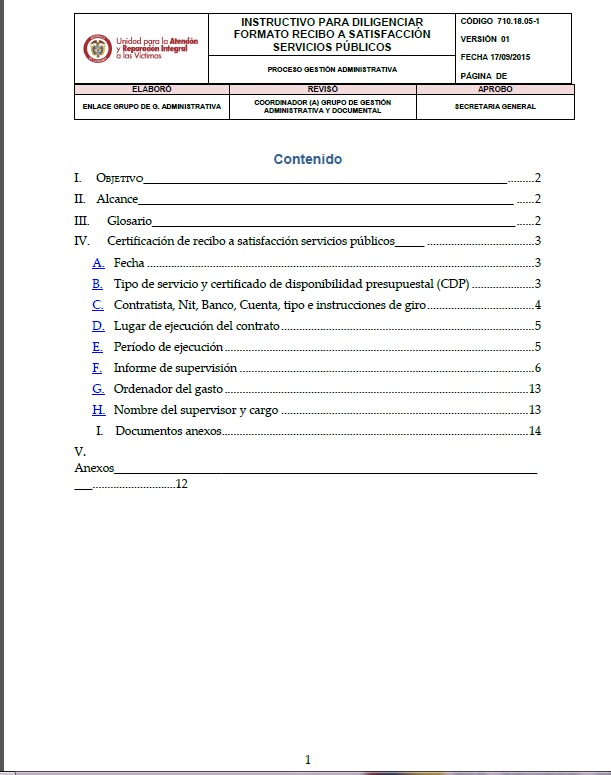 Instructivo formato servicios publicos