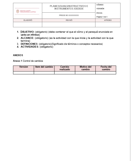 Modelo Planes instructivos