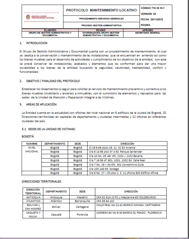 Protocolo de mantenimiento