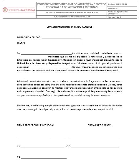 39.16. CONSENTIMIENTO INFORMADO ADULTOS CENTROS REGIONALES DE ATENCION A VICTIMAS V2