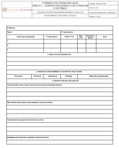 39.18. FORMATO DE ATENCION CASO UNICO 2 CENTROS REGIONALES DE ATENCION A VICTIMAS V2