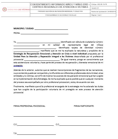 39.21. CONSENTIMIENTO INFORMADO NINOS Y NINAS EREI CENTROS REGIONALES DE ATENCION A VICTIMAS V1