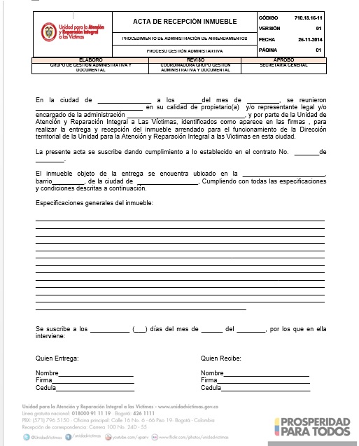 Acta recepcion inmueble