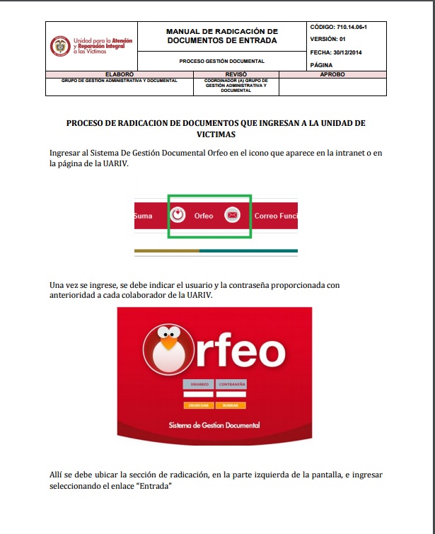 Radicacion Documentos de entrada