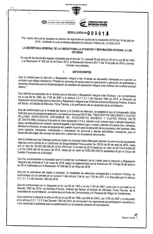 portada resolucion 991 de 15 de septiembre de 2016