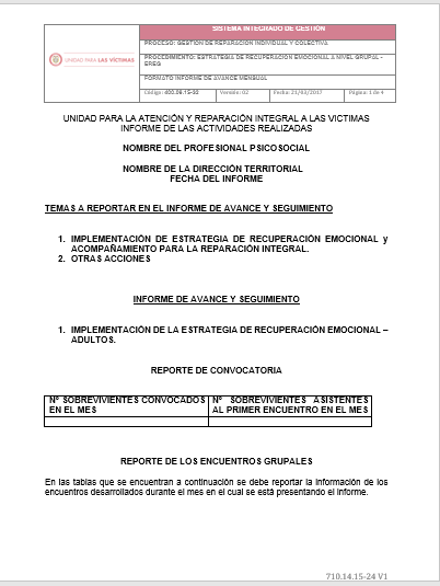 formato informe avance mensual