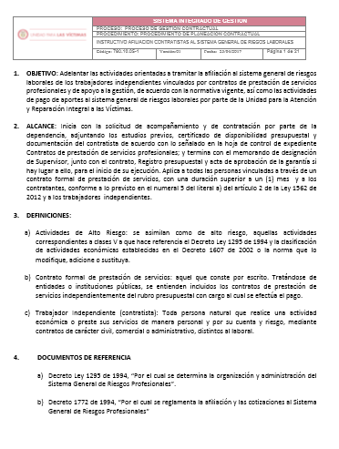 instructivo de afiliacion de contratistas al sistema general de riesgos laborales v1