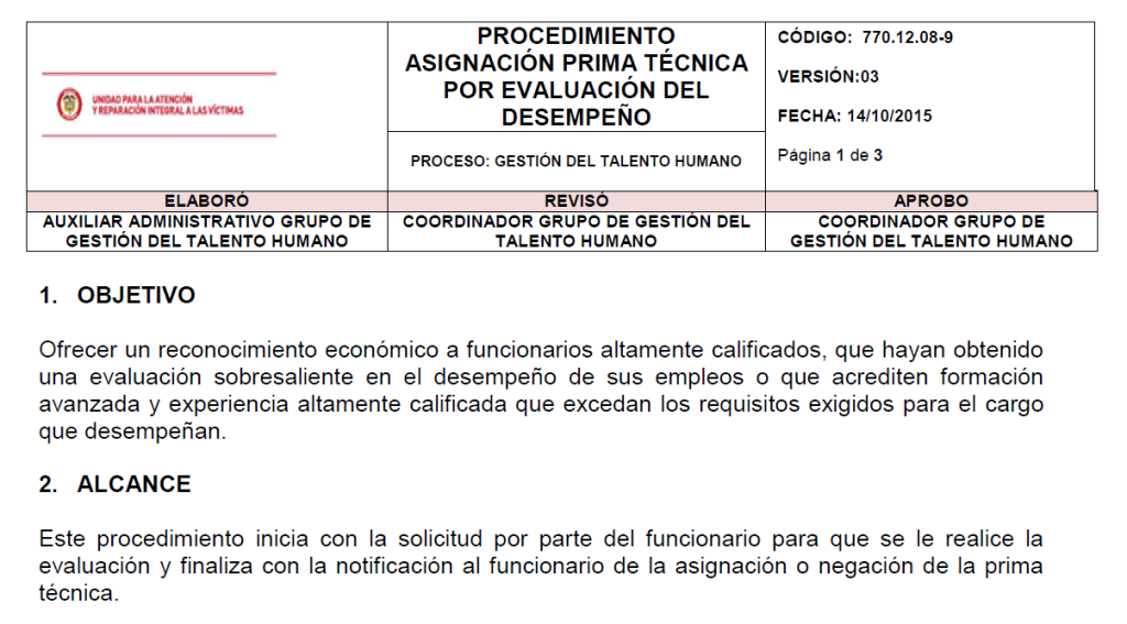 procedimiento asignacion prima tecnica por evaluacion del desempeno v3
