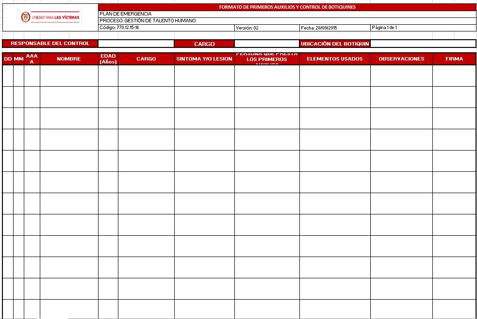 formato primeros auxilios y control botiquines v2
