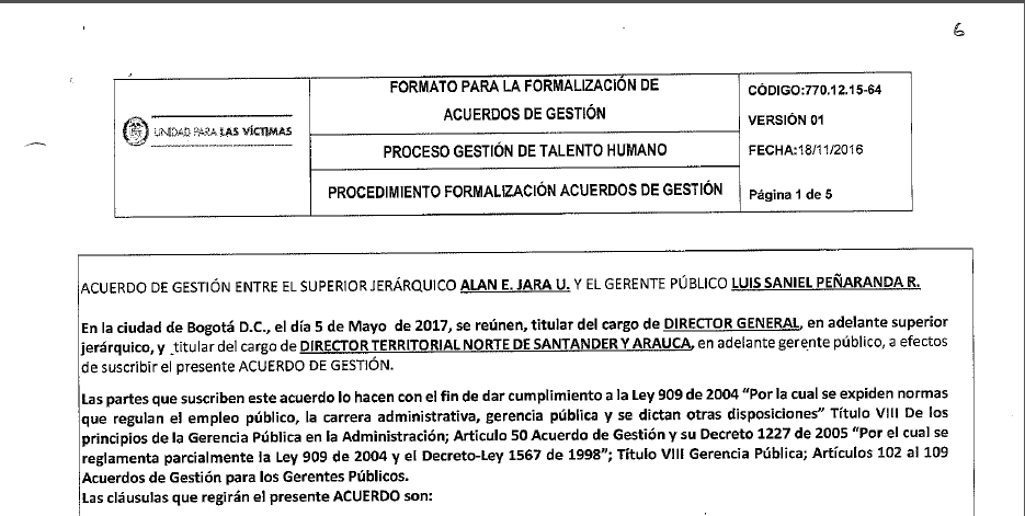 acuerdos de gestion evaluados 2017 luis saniel penaranda