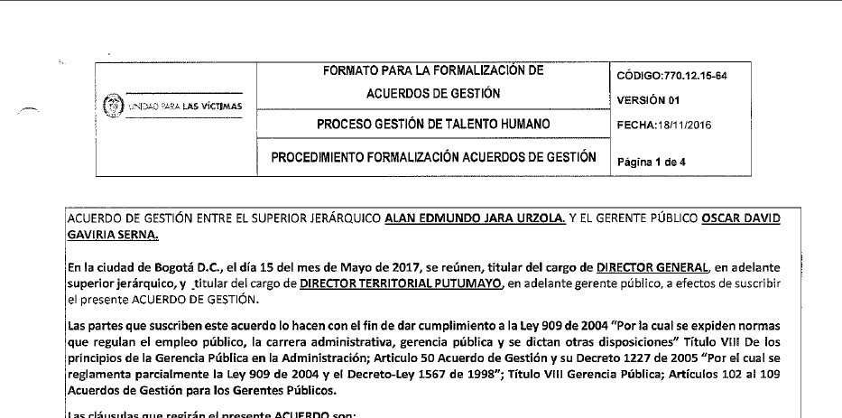 acuerdos de gestion evaluados 2017 oscar david gaviria