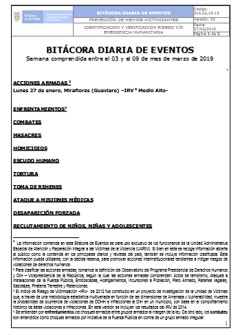 bitacora diaria de eventos