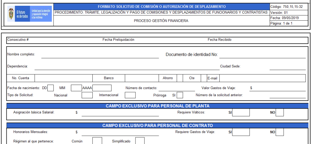 formato solicitud de comision autorizacion de desplazamiento v1