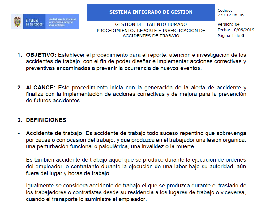 procedimiento reporte de accidentes de trabajo v4