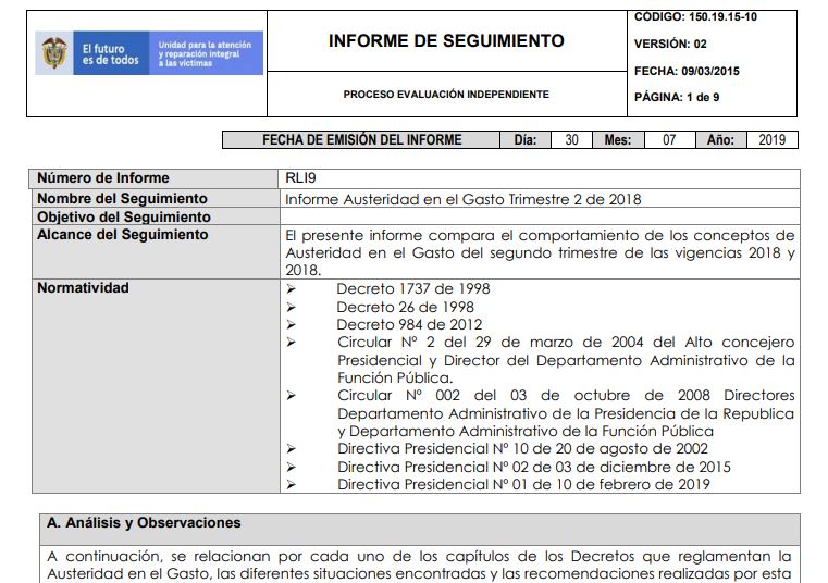 informe austeridad