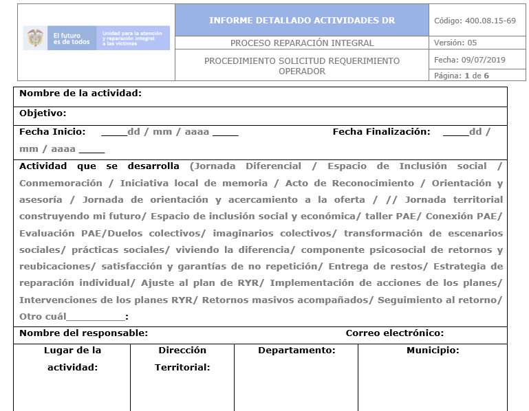 informe detallado de actividades dr v5