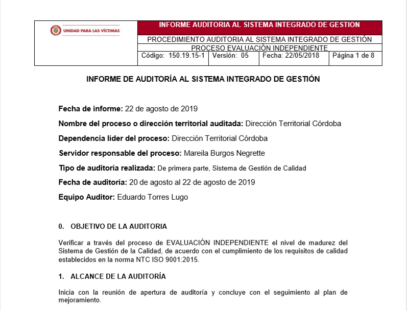 informe calidad dt cordoba