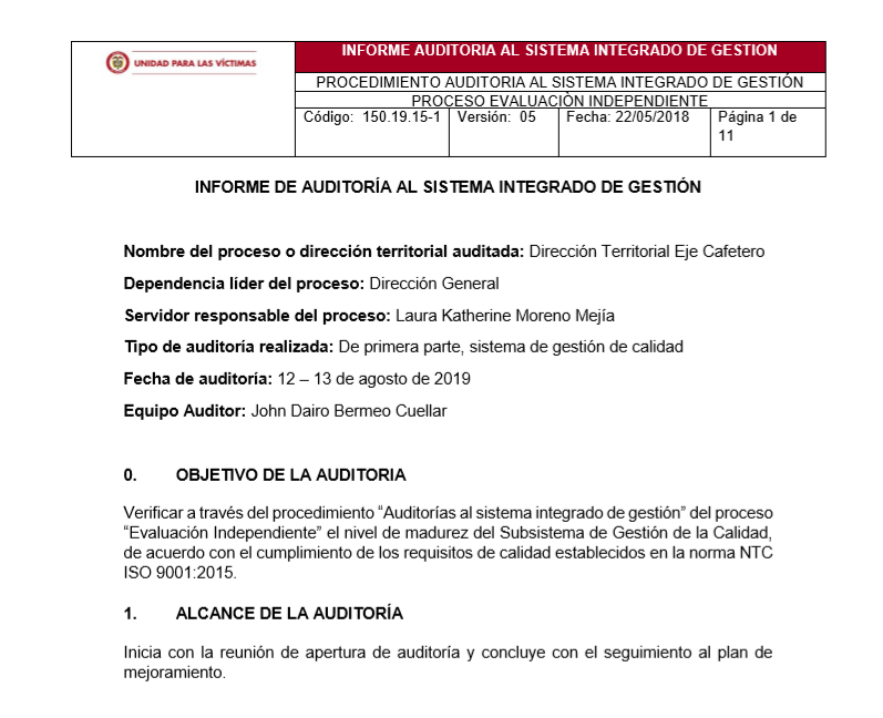 informe calidad dt eje cafetero