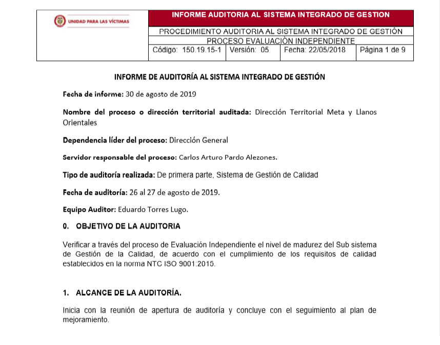 informe calidad dt meta y lllanos orientales