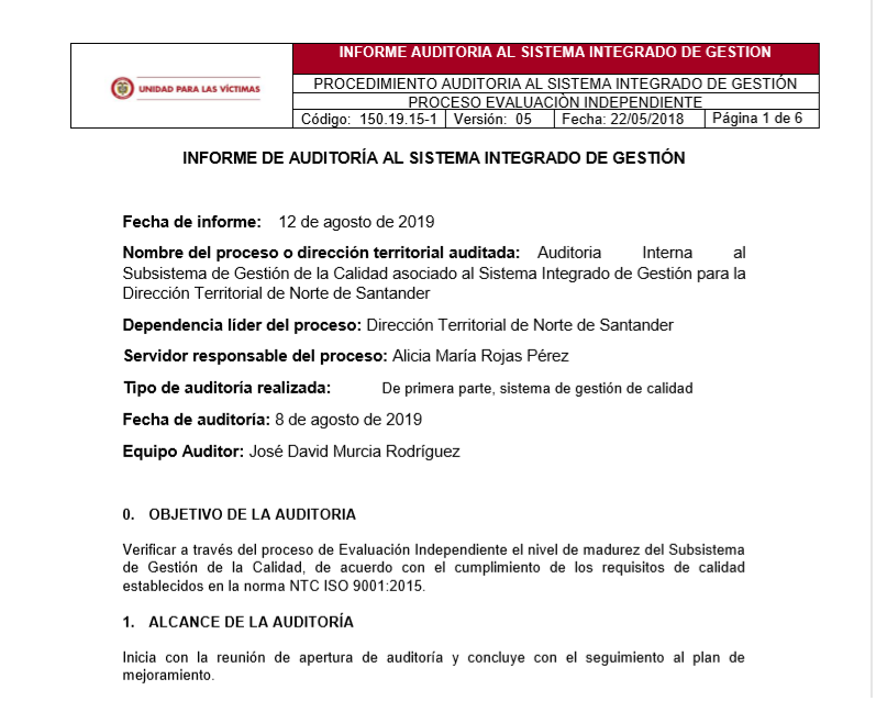 informe calidad dt norte de santander