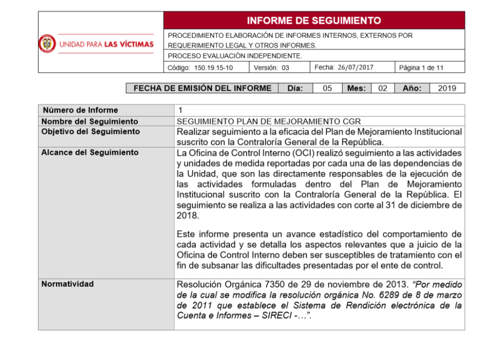 informe seguimiento plan mejoramiento cgr diciembre 2018
