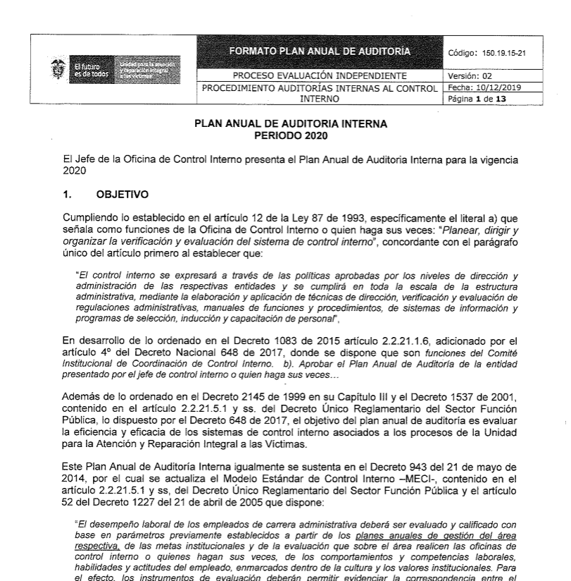 plan anual auditoria interna 2020