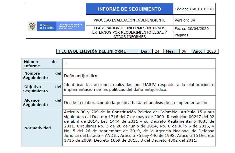 informe dano antijuridico