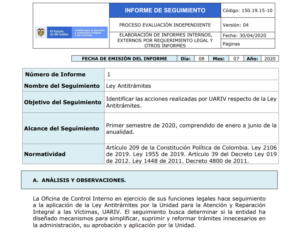 informe seguimiento ley antitramites primer semestre 2020